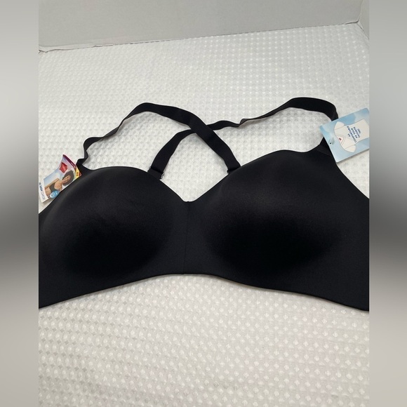 HANES T-Shirt Bra 2XL MHG569 Lightly Lined Wirefree Black Convertible NWT - Picture 3 of 9